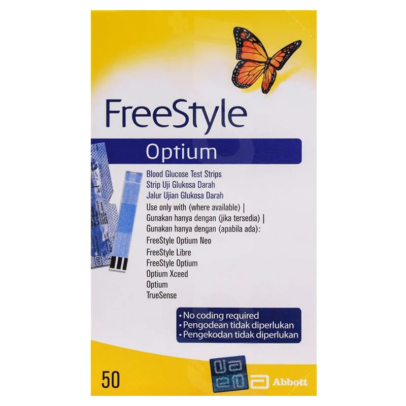 FreeStyle Optium Blood Glucose Test Strips (50 Count)