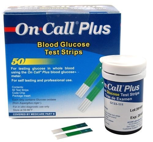On Call Plus Blood Glucose Test Strips (50 Count)