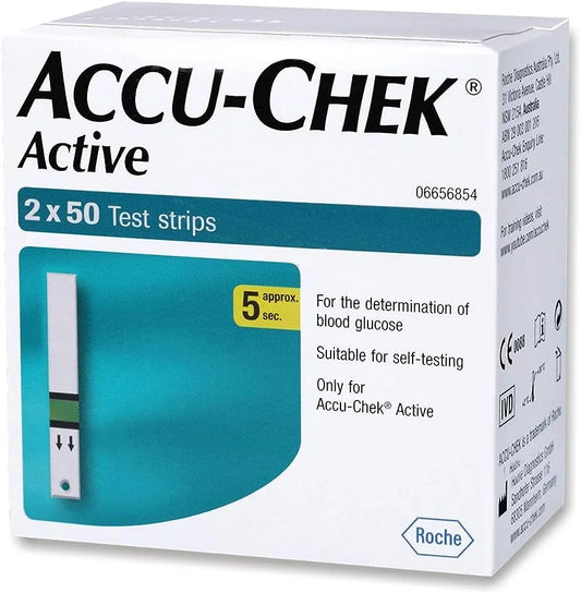 Accu-Chek Active Blood Glucose Test Strips (100 Count)