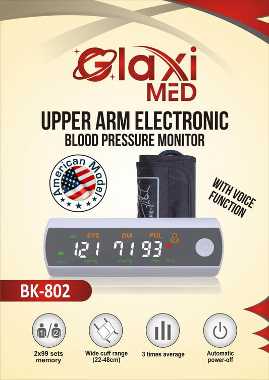 Glaxi Med Blood Pressure Monitor with Voice Function | BK-802 Upper Arm Electronic