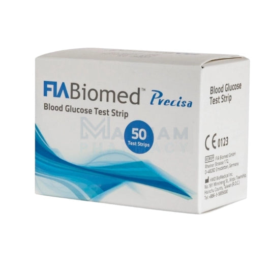 FIABiomed Precisa Blood Glucose Test Strips (50 Count)